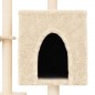 vidaXL Rascador para gatos con postes de sisal color crema 117 cm