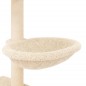 vidaXL Rascador para gatos con postes de sisal color crema 117 cm