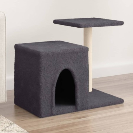 vidaXL Rascador para gatos con postes de sisal gris oscuro 50,5 cm