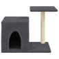 vidaXL Rascador para gatos con postes de sisal gris oscuro 50,5 cm