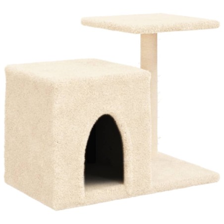 vidaXL Rascador para gatos con postes de sisal color crema 50,5 cm