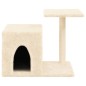 vidaXL Rascador para gatos con postes de sisal color crema 50,5 cm vidaXL Rascador para gatos con postes de sisal color crema 50,5 cm