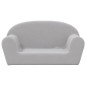 vidaXL Sofá para niños de 2 plazas felpa suave gris claro vidaXL Sofá para niños de 2 plazas felpa suave gris claro
