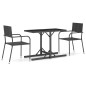 vidaXL Juego de comedor para jardín 3 piezas negro