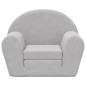 vidaXL Sofá cama infantil felpa suave gris claro vidaXL Sofá cama infantil felpa suave gris claro