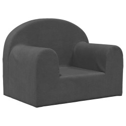vidaXL Sofá para niños felpa suave gris antracita