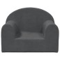 vidaXL Sofá para niños felpa suave gris antracita vidaXL Sofá para niños felpa suave gris antracita