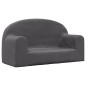 vidaXL Sofá para niños de 2 plazas felpa suave gris antracita vidaXL Sofá para niños de 2 plazas felpa suave gris antracita