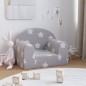 vidaXL Sofá para niños felpa suave gris claro con estrellas vidaXL Sofá para niños felpa suave gris claro con estrellas