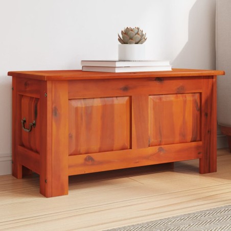 vidaXL Baúl de almacenamiento con tapa madera maciza de acacia marrón