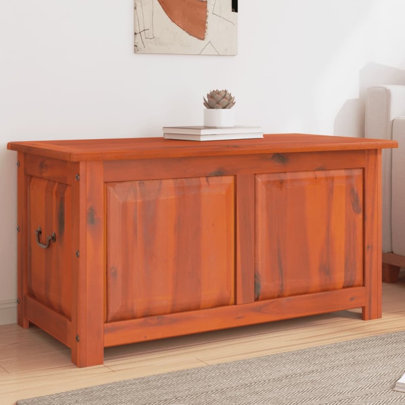 vidaXL Baúl de almacenamiento con tapa madera maciza de acacia marrón