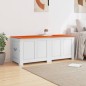 vidaXL Baúl de almacenaje con tapa madera de acacia marrón y blanco vidaXL Baúl de almacenaje con tapa madera de acacia marrón y blanco