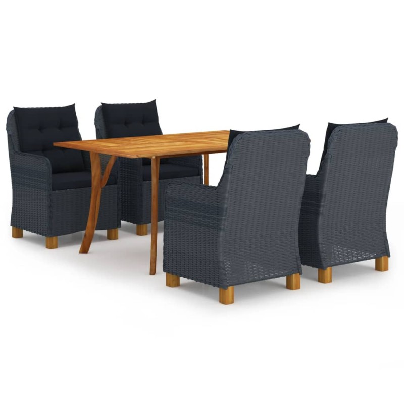 vidaXL Juego de comedor para jardín de 5 piezas gris oscuro vidaXL Juego de comedor para jardín de 5 piezas gris oscuro