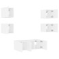 vidaXL Muebles de TV de pared con LED 6 pzas madera ingeniería blanco