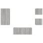 vidaXL Muebles TV pared con LED 5 pzas madera ingeniería gris Sonoma vidaXL Muebles TV pared con LED 5 pzas madera ingeniería gris Sonoma