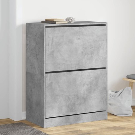 vidaXL Mueble zapatero 2 cajones abatibles gris hormigón 80x42x108 cm