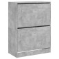vidaXL Mueble zapatero 2 cajones abatibles gris hormigón 80x42x108 cm vidaXL Mueble zapatero 2 cajones abatibles gris hormigón 80x42x108 cm