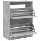 vidaXL Mueble zapatero 2 cajones abatibles gris hormigón 80x42x108 cm vidaXL Mueble zapatero 2 cajones abatibles gris hormigón 80x42x108 cm
