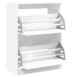 vidaXL Mueble zapatero con 2 cajones abatibles blanco 80x42x108 cm vidaXL Mueble zapatero con 2 cajones abatibles blanco 80x42x108 cm