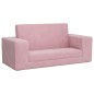 vidaXL Sofá cama para niños de 2 plazas felpa suave rosa vidaXL Sofá cama para niños de 2 plazas felpa suave rosa