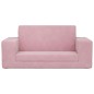 vidaXL Sofá cama para niños de 2 plazas felpa suave rosa vidaXL Sofá cama para niños de 2 plazas felpa suave rosa