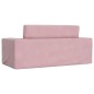 vidaXL Sofá cama para niños de 2 plazas felpa suave rosa vidaXL Sofá cama para niños de 2 plazas felpa suave rosa