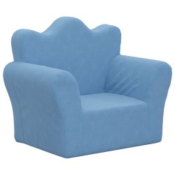 vidaXL Sofá para niños felpa suave azul