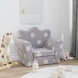 vidaXL Sofá cama de niños felpa suave gris claro con estrellas vidaXL Sofá cama de niños felpa suave gris claro con estrellas