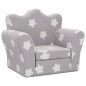 vidaXL Sofá cama de niños felpa suave gris claro con estrellas vidaXL Sofá cama de niños felpa suave gris claro con estrellas