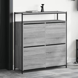 vidaXL Mueble zapatero 4 cajones abatibles gris Sonoma 100x34x112 cm