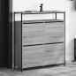 vidaXL Mueble zapatero 4 cajones abatibles gris Sonoma 100x34x112 cm
