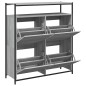 vidaXL Mueble zapatero 4 cajones abatibles gris Sonoma 100x34x112 cm