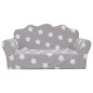 vidaXL Sofá de niños de 2 plazas felpa suave gris claro con estrellas vidaXL Sofá de niños de 2 plazas felpa suave gris claro con estrellas
