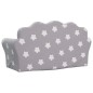 vidaXL Sofá de niños de 2 plazas felpa suave gris claro con estrellas vidaXL Sofá de niños de 2 plazas felpa suave gris claro con estrellas