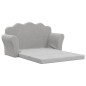 vidaXL Sofá cama de niños 2 plazas felpa suave gris claro vidaXL Sofá cama de niños 2 plazas felpa suave gris claro