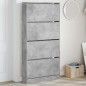 vidaXL Mueble zapatero 4 cajones abatibles gris hormigón 80x21x163,5cm vidaXL Mueble zapatero 4 cajones abatibles gris hormigón 80x21x163,5cm
