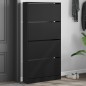 vidaXL Mueble zapatero con 4 cajones abatibles negro 80x21x163,5 cm vidaXL Mueble zapatero con 4 cajones abatibles negro 80x21x163,5 cm