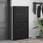 vidaXL Mueble zapatero con 4 cajones abatibles negro 80x21x163,5 cm vidaXL Mueble zapatero con 4 cajones abatibles negro 80x21x163,5 cm