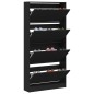 vidaXL Mueble zapatero con 4 cajones abatibles negro 80x21x163,5 cm vidaXL Mueble zapatero con 4 cajones abatibles negro 80x21x163,5 cm