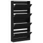 vidaXL Mueble zapatero con 4 cajones abatibles negro 80x21x163,5 cm vidaXL Mueble zapatero con 4 cajones abatibles negro 80x21x163,5 cm