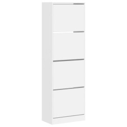 vidaXL Mueble zapatero con 4 cajones abatibles blanco 60x34x187,5 cm