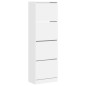 vidaXL Mueble zapatero con 4 cajones abatibles blanco 60x34x187,5 cm vidaXL Mueble zapatero con 4 cajones abatibles blanco 60x34x187,5 cm