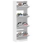 vidaXL Mueble zapatero con 4 cajones abatibles blanco 60x34x187,5 cm vidaXL Mueble zapatero con 4 cajones abatibles blanco 60x34x187,5 cm