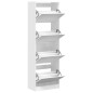 vidaXL Mueble zapatero con 4 cajones abatibles blanco 60x34x187,5 cm vidaXL Mueble zapatero con 4 cajones abatibles blanco 60x34x187,5 cm