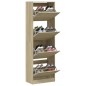vidaXL Mueble zapatero 4 cajones abatibles roble Sonoma 60x34x187,5 cm vidaXL Mueble zapatero 4 cajones abatibles roble Sonoma 60x34x187,5 cm