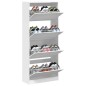 vidaXL Mueble zapatero con 4 cajones abatibles blanco 80x34x187,5 cm vidaXL Mueble zapatero con 4 cajones abatibles blanco 80x34x187,5 cm