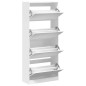 vidaXL Mueble zapatero con 4 cajones abatibles blanco 80x34x187,5 cm vidaXL Mueble zapatero con 4 cajones abatibles blanco 80x34x187,5 cm