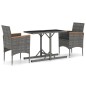 vidaXL Juego de comedor para jardín 3 piezas gris vidaXL Juego de comedor para jardín 3 piezas gris