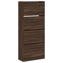 vidaXL Mueble zapatero 4 cajones abatibles marrón roble 80x34x187,5 cm