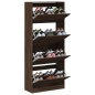 vidaXL Mueble zapatero 4 cajones abatibles marrón roble 80x34x187,5 cm vidaXL Mueble zapatero 4 cajones abatibles marrón roble 80x34x187,5 cm